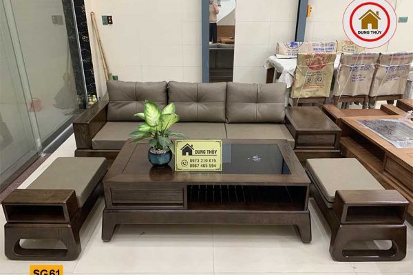 sofa văng chân quỳ gỗ sồi Nga SG61 đẹp
