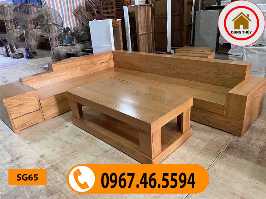 Bộ ghế sofa giả nguyên khối gỗ gõ đỏ SG65
