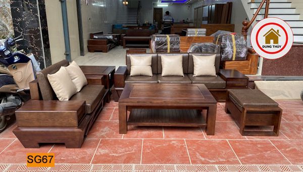 bộ sofa 2 văng chân thuyền SG67