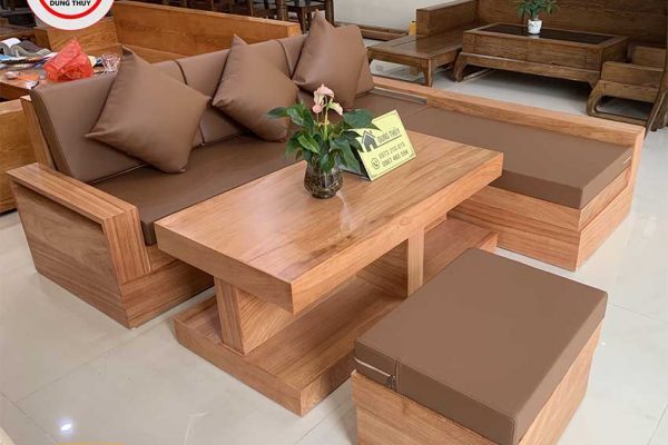 Bộ ghế sofa giả nguyên khối gỗ gõ đỏ SG65