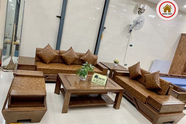 sofa 2 văng chân thuyền gỗ sồi Nga SG67