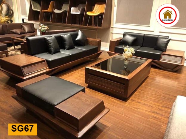 sofa 2 văng chân thuyền vát SG67