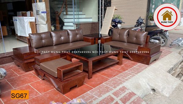 bộ sofa 2 văng chân thuyền SG67