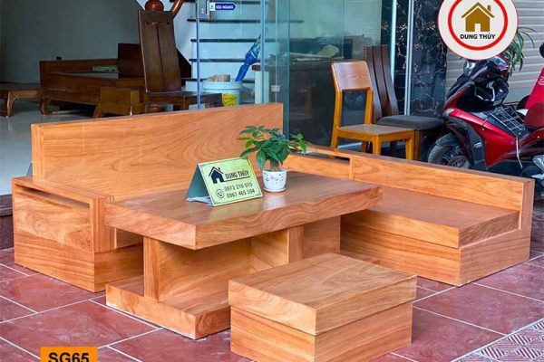Bộ ghế sofa giả nguyên khối gỗ gõ đỏ SG65