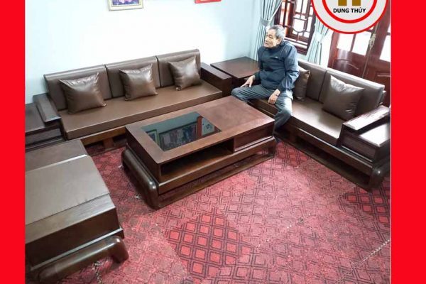 Bộ ghế sofa 2 văng đùi gà gỗ sồi Nga SG68 2024