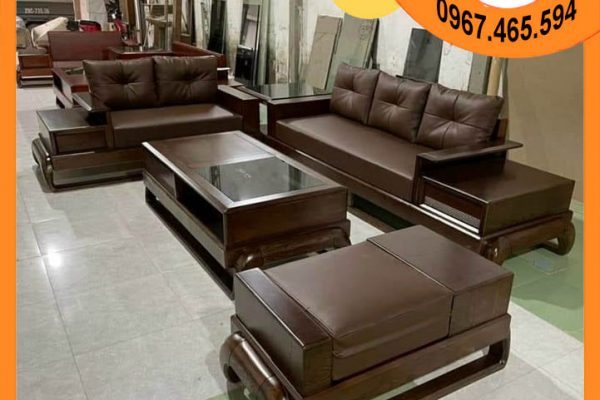 Bộ ghế sofa 2 văng hình đùi gà gỗ sồi Nga SG68