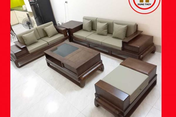 Bộ ghế sofa 2 văng hình đùi gà gỗ sồi Nga SG68
