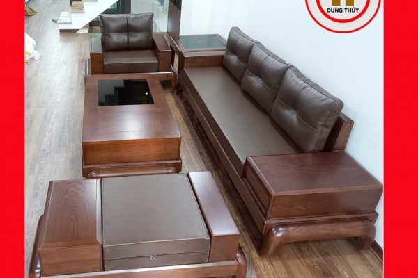 Bộ ghế sofa 2 văng hình đùi gà gỗ sồi Nga SG68