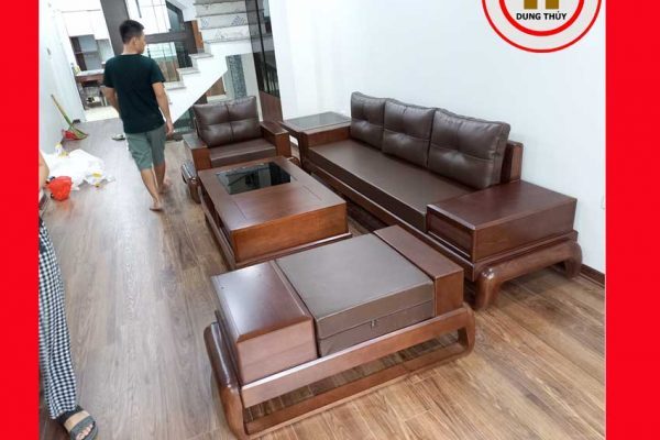 Bộ ghế sofa 2 văng hình đùi gà gỗ sồi Nga SG68