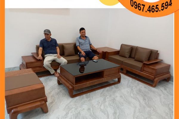 Bộ ghế sofa 2 văng hình đùi gà gỗ sồi Nga SG68