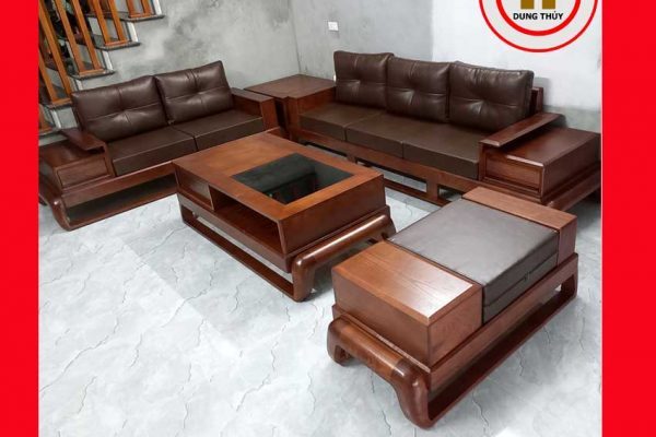 Bộ ghế sofa 2 văng hình đùi gà gỗ sồi Nga SG68