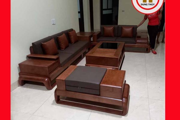 Bộ ghế sofa 2 văng hình đùi gà gỗ sồi Nga SG68