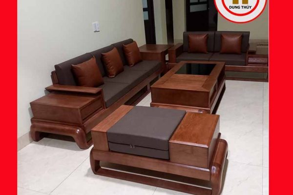 Bộ ghế sofa 2 văng hình đùi gà gỗ sồi Nga SG68