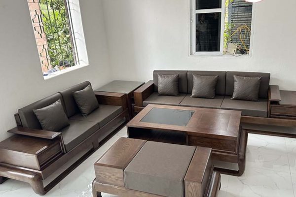 Bộ ghế sofa 2 văng hình đùi gà gỗ sồi Nga SG68