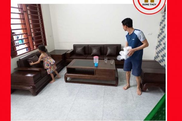 Bộ ghế sofa 2 văng hình đùi gà gỗ sồi Nga SG68