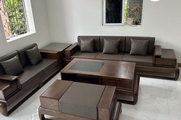 Bộ ghế sofa 2 văng hình đùi gà gỗ sồi Nga SG68