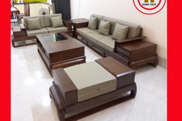 Bộ ghế sofa 2 văng hình đùi gà gỗ sồi Nga SG68