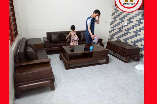 Bộ ghế sofa 2 văng hình đùi gà gỗ sồi Nga SG68