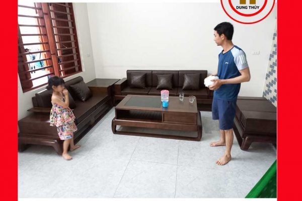 Bộ ghế sofa 2 văng hình đùi gà gỗ sồi Nga SG68