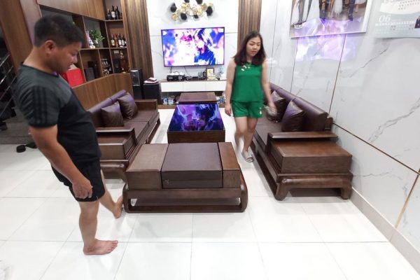 Bộ ghế sofa 2 văng hình đùi gà gỗ sồi Nga SG68 ổn