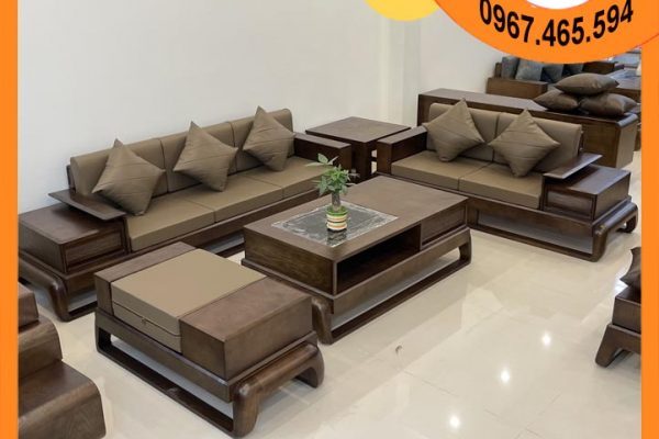 Bộ ghế sofa 2 văng hình đùi gà gỗ sồi Nga SG68 Hà Nội
