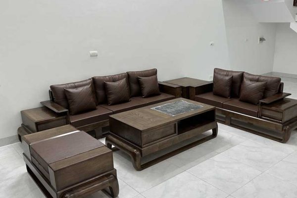 Bộ ghế sofa 2 văng hình đùi gà gỗ sồi Nga SG68