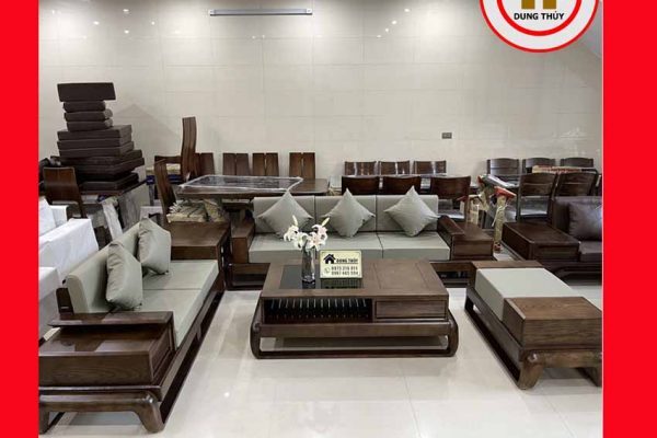 Bộ ghế sofa 2 văng hình đùi gà gỗ sồi Nga SG68
