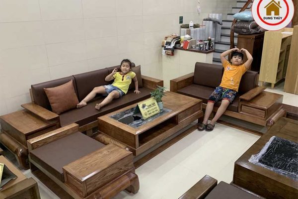 sofa 2 văng đùi gà gõ sồi SG68