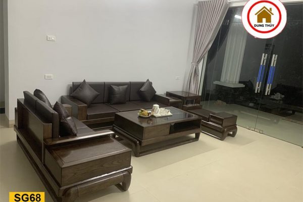 sofa 2 văng chân qdui ga gỗ sồi SG68