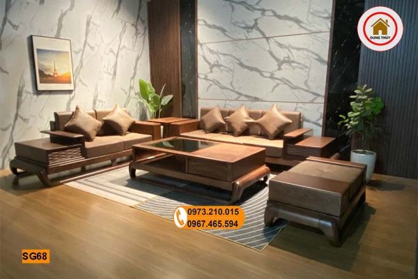 sofa 2 văng đùi gà gỗ sồi Nga SG68