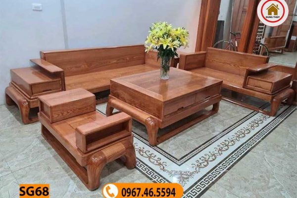 sofa 2 văng đùi gà gỗ sồi Nga SG68