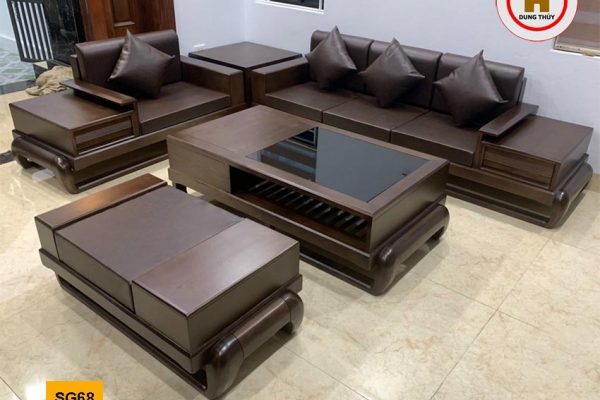 sofa 2 văng đùi gà gỗ sồi Nga SG68 nét