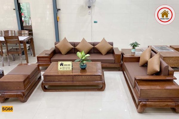 sofa 2 văng đùi gà gỗ sồi Nga nét SG68