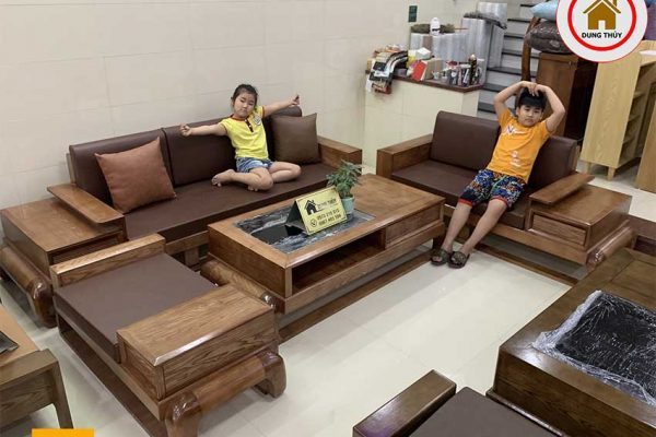 sofa 2 văng đùi gà gõ sồi SG68