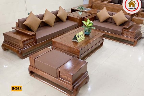 sofa 2 văng đùi gà gỗ sồi Nga nét SG68
