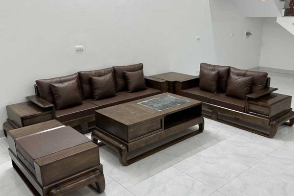 Bộ ghế sofa 2 văng hình đùi gà gỗ sồi Nga SG68