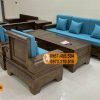 sofa gỗ sồi 7 món cho phòng khách