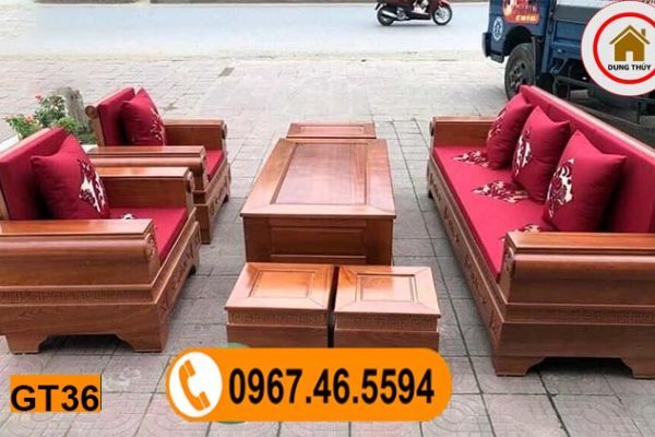 Bộ ghế đối tay pháo gỗ sồi Nga GT36