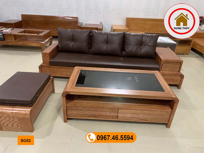 bàn ghế sofa gỗ phòng khách Đông Anh