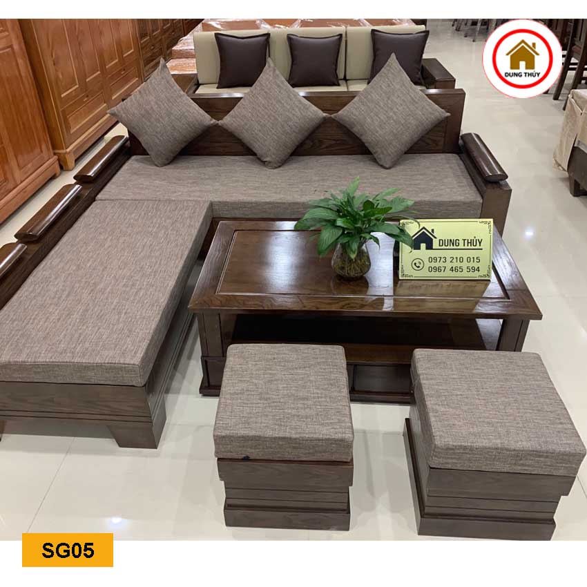 bộ bàn ghế phòng khách gỗ sồi Nga giá rẻ