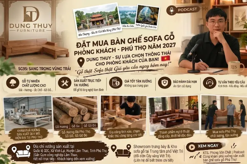 Địa chỉ bán bàn ghế sofa gỗ giá rẻ và tốt tại tỉnh Phú Thọ