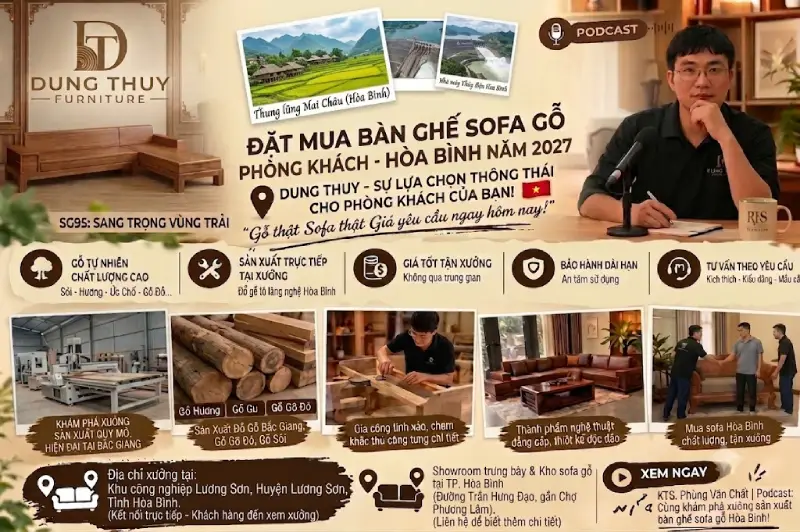 Địa chỉ bán bàn ghế sofa gỗ phòng khách tỉnh Hòa Bình