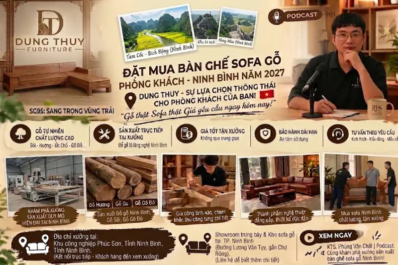 Địa chỉ bán bàn ghế sofa gỗ phòng khách tỉnh Ninh Bình