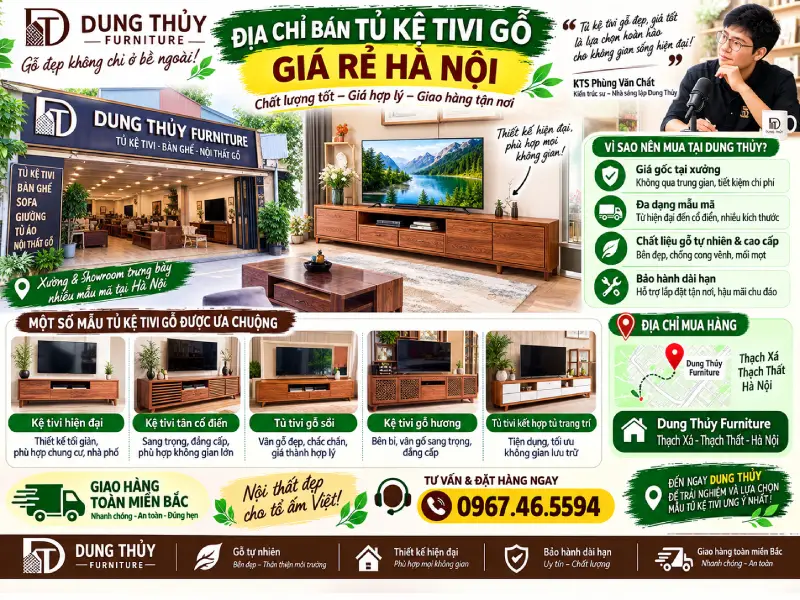 Địa chỉ bán kệ tivi gỗ tại Hà Nội giá rẻ