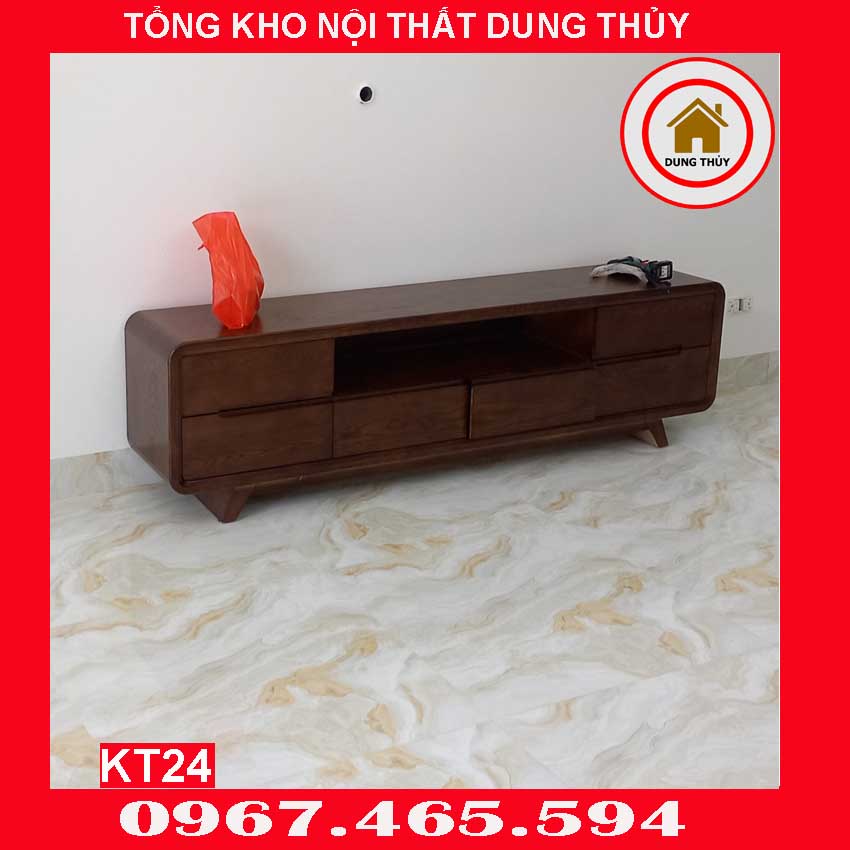 bài trí kệ tivi gỗ phòng khách
