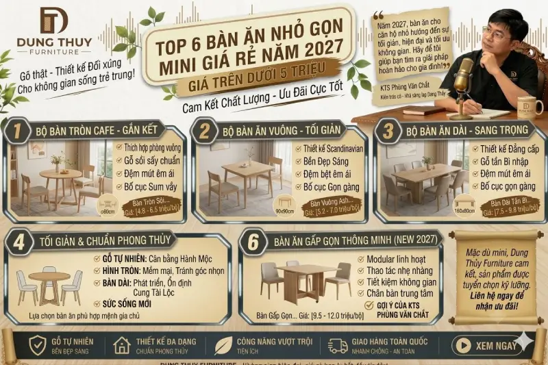 bàn ăn cho phòng bếp nhỏ gọn mini giá rẻ