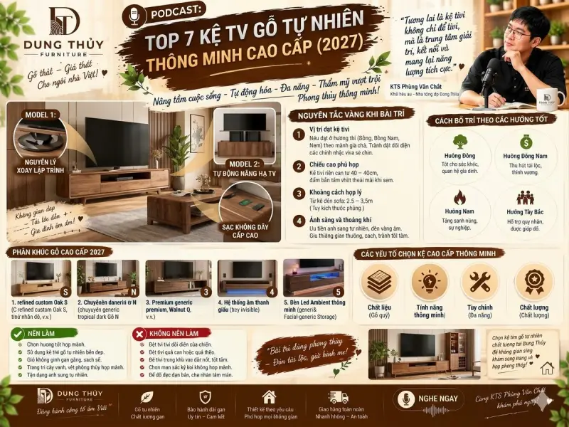 kệ để tivi gỗ tự nhiên thông minh cao cấp