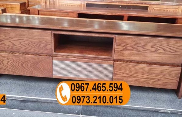 Kệ tivi 5 ô tủ gỗ sồi Nga KT14