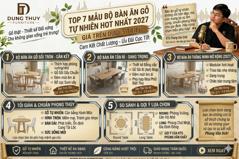 mẫu bộ bàn ăn bằng gỗ tự nhiên trên dưới 5 triệu