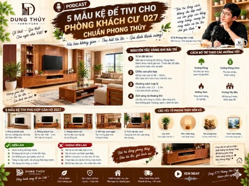mẫu kệ để tivi cho phòng khách chung cư